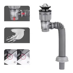 GENERICO - Sifón Flexible Extensible Doble Conexión Para Lavabo Antiodo