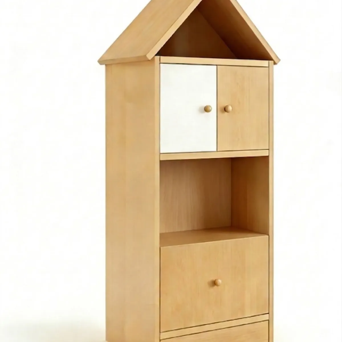 GENERICO - Librero Infantil Forma Casita Estilo Forma De Casita Madera 40x30x97 Cm