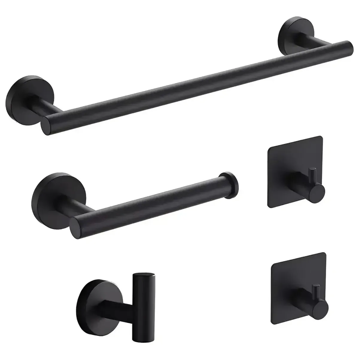 GENERICO - Juego De Accesorios De Baño Completo 304 Inoxidable 5pzs Neg