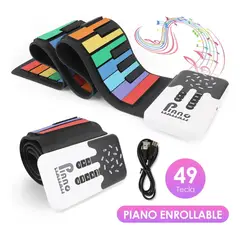 GENERICO - Piano Portátil Teclado Musical Flexible Arcoíris 49 Teclas