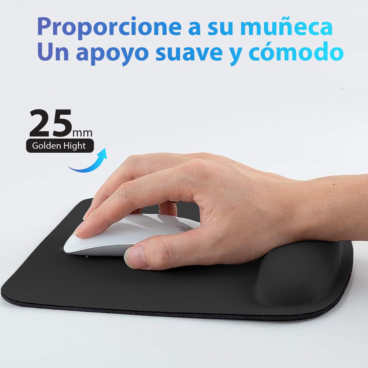 GENERICO - Mouse Pad Straight Ergonómico Soporte Memory y Confort