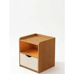 GENERICO - Velador Moderno Cajón Y Estante Abierto 30x30x40cm 1.5cm Mdf