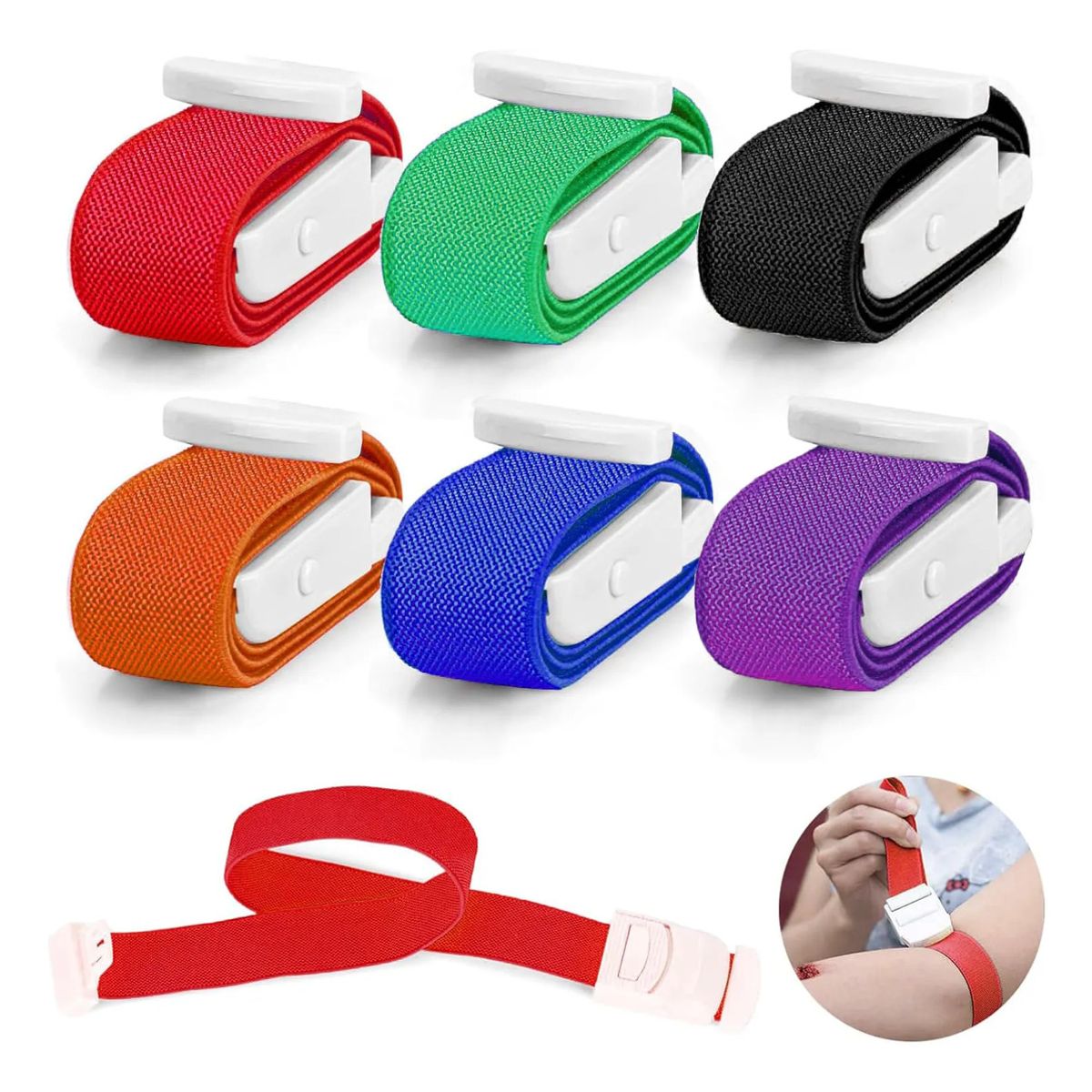 GENERICO - 6Pcs Torniquetes Emergencia Con Hebilla Elástico Para Hogar Al Aire Libre