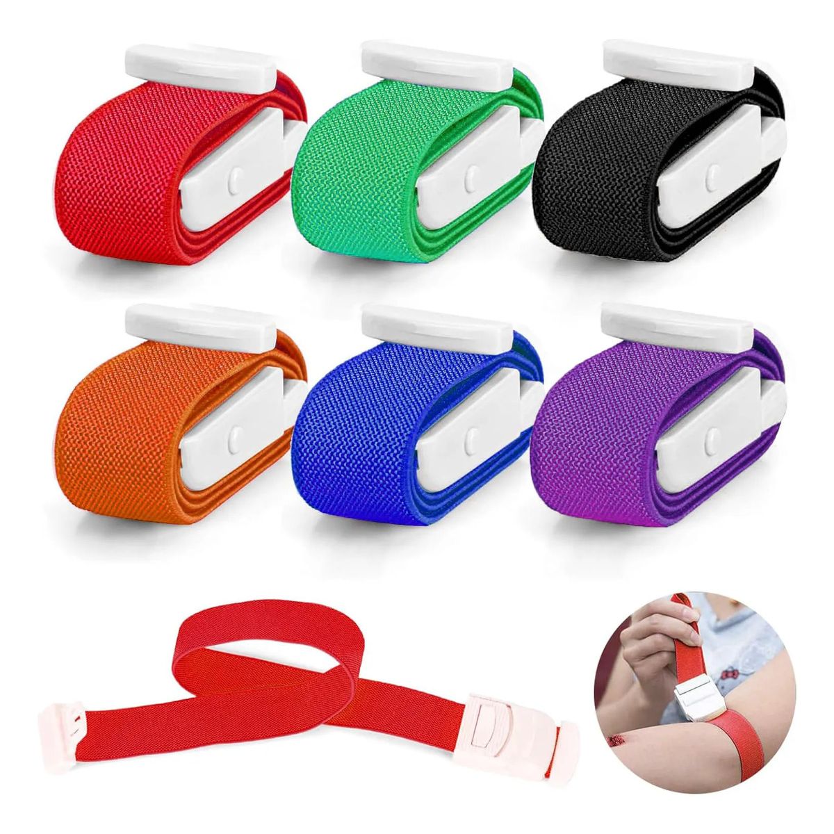 GENERICO - 6Pcs Torniquetes Emergencia Con Hebilla Elástico Para Hogar Al Aire Libre