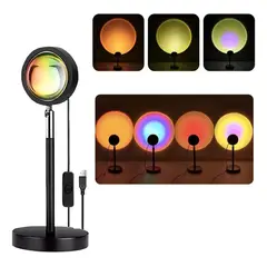 GENERICO - Sunset Lamp Lámpara de noche al atardecer con proyector LED con control de color de 16 colores