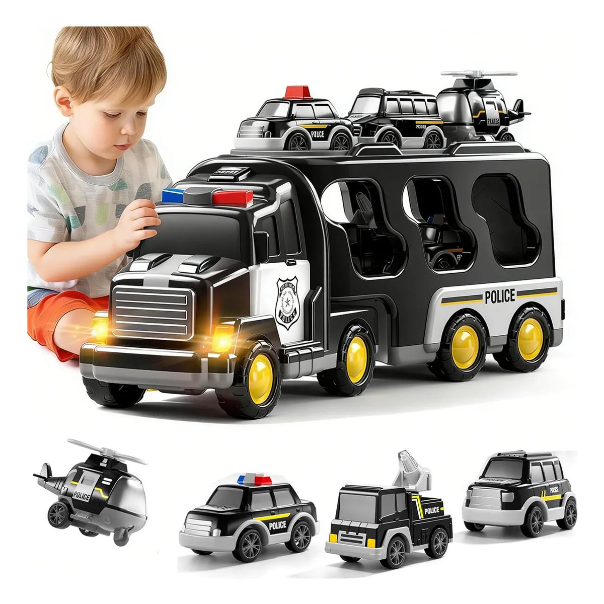 GENERICO - 5 En 1 Coche De Policía Juguetes Regalo Para Niños