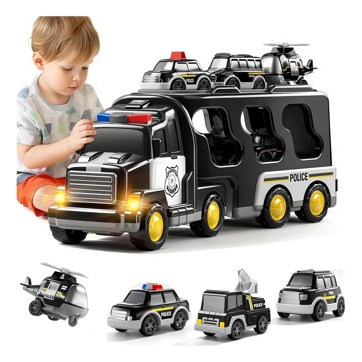 GENERICO - 5 En 1 Coche De Policía Juguetes Regalo Para Niños