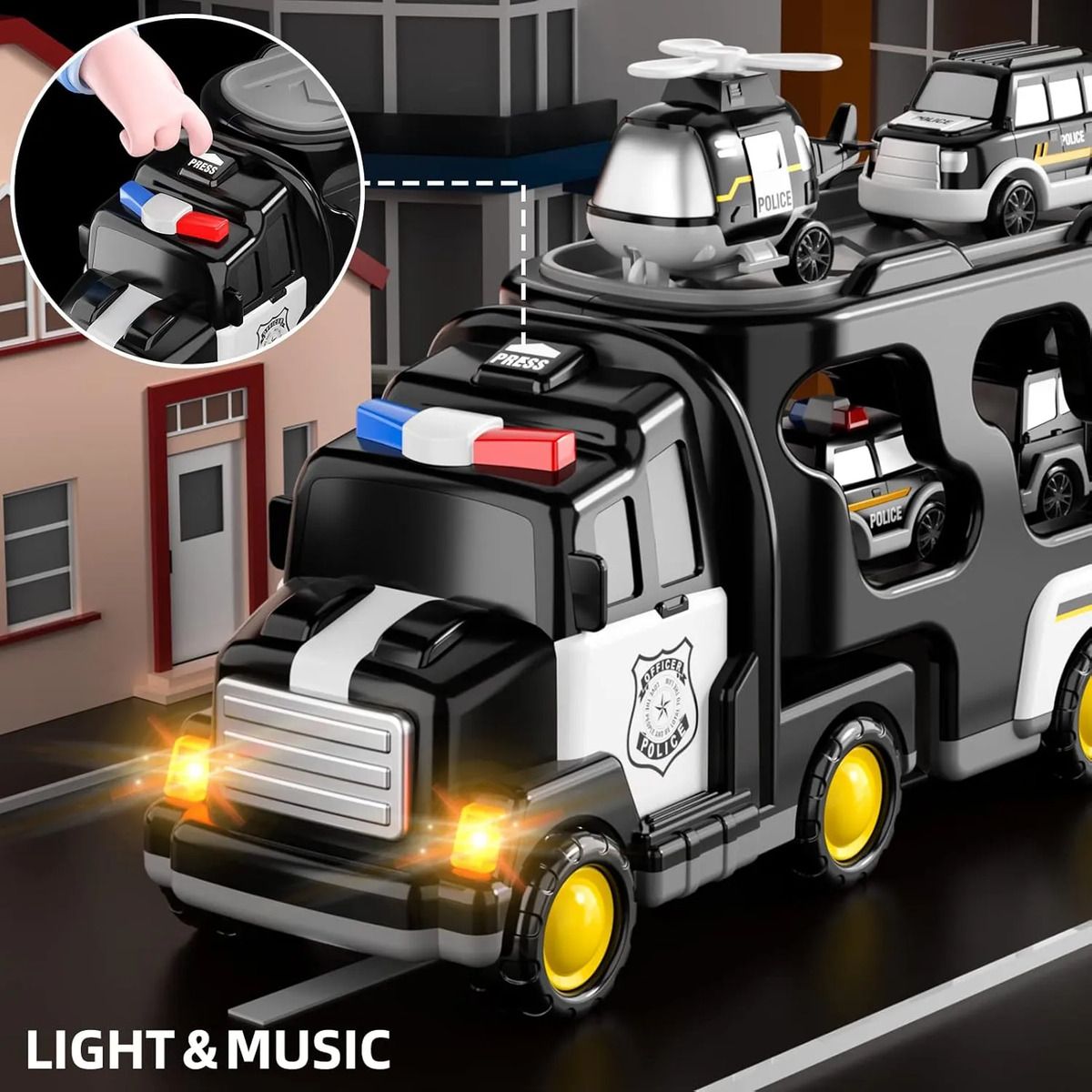 GENERICO - 5 En 1 Coche De Policía Juguetes Regalo Para Niños