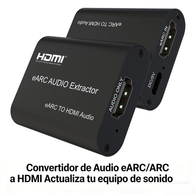 RENVMEXY Convertidor de Audio eARC/ARC a HDMI 7.1 - Extractor con CEC, Plug & Play, Envío Rápido