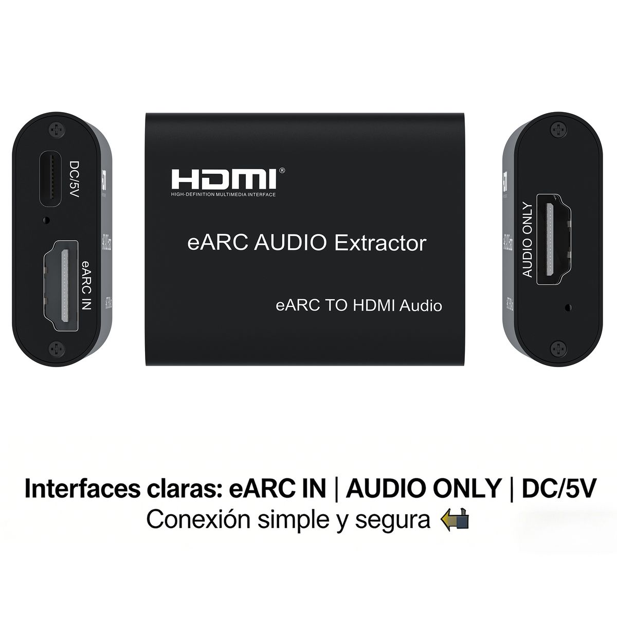RENVMEXY - Convertidor de Audio eARC/ARC a HDMI 7.1 - Extractor con CEC, Plug & Play, Envío Rápido