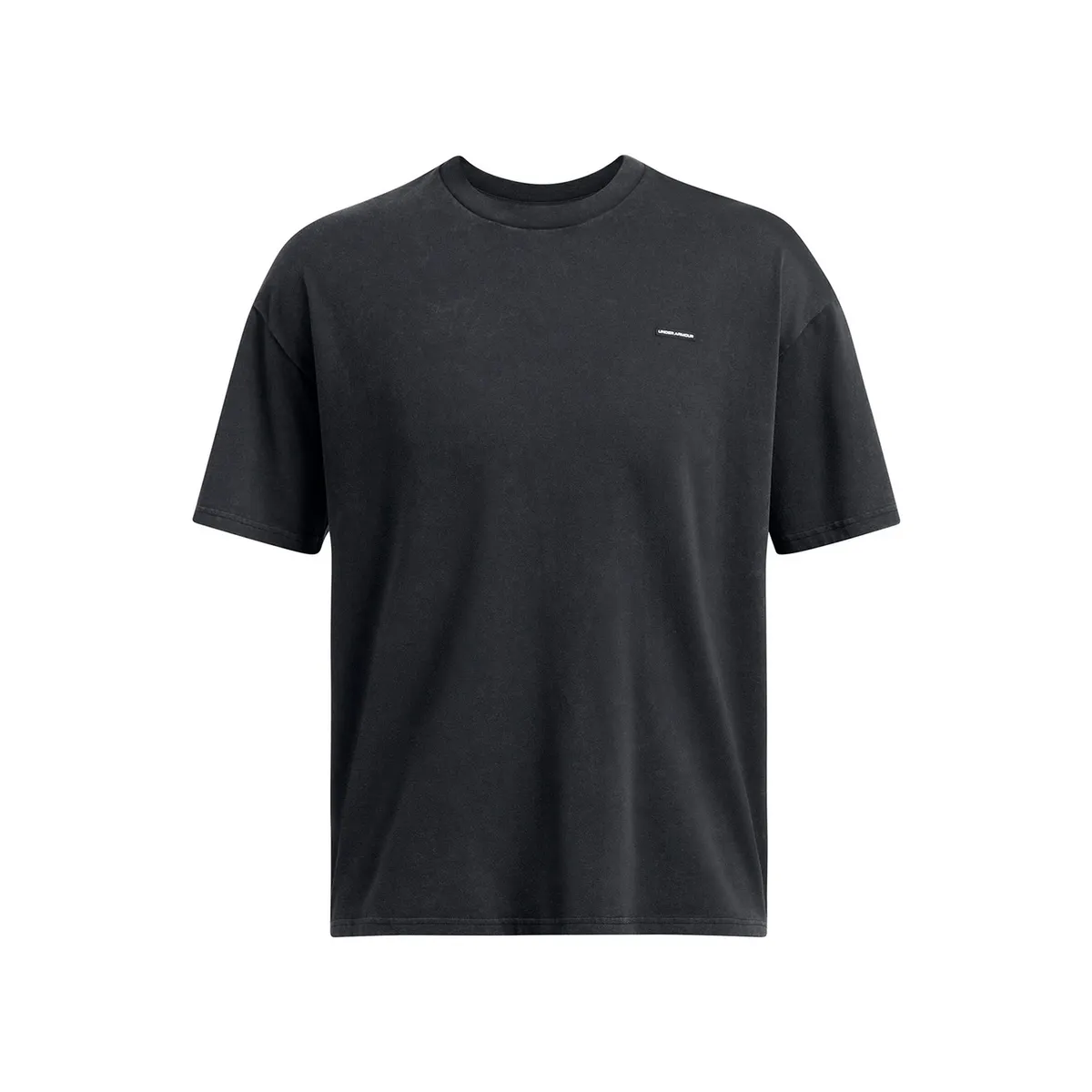 UNDER ARMOUR - Polera M/C UA Heavyweight Oversized Logo Wash Negra Hombre UNDER ARMOUR
