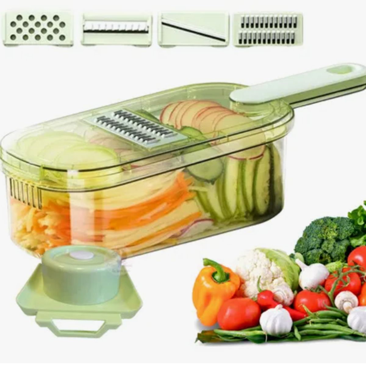 GENERICO - Rallador Rebanador 4 En 1 Frutas Verduras Papas