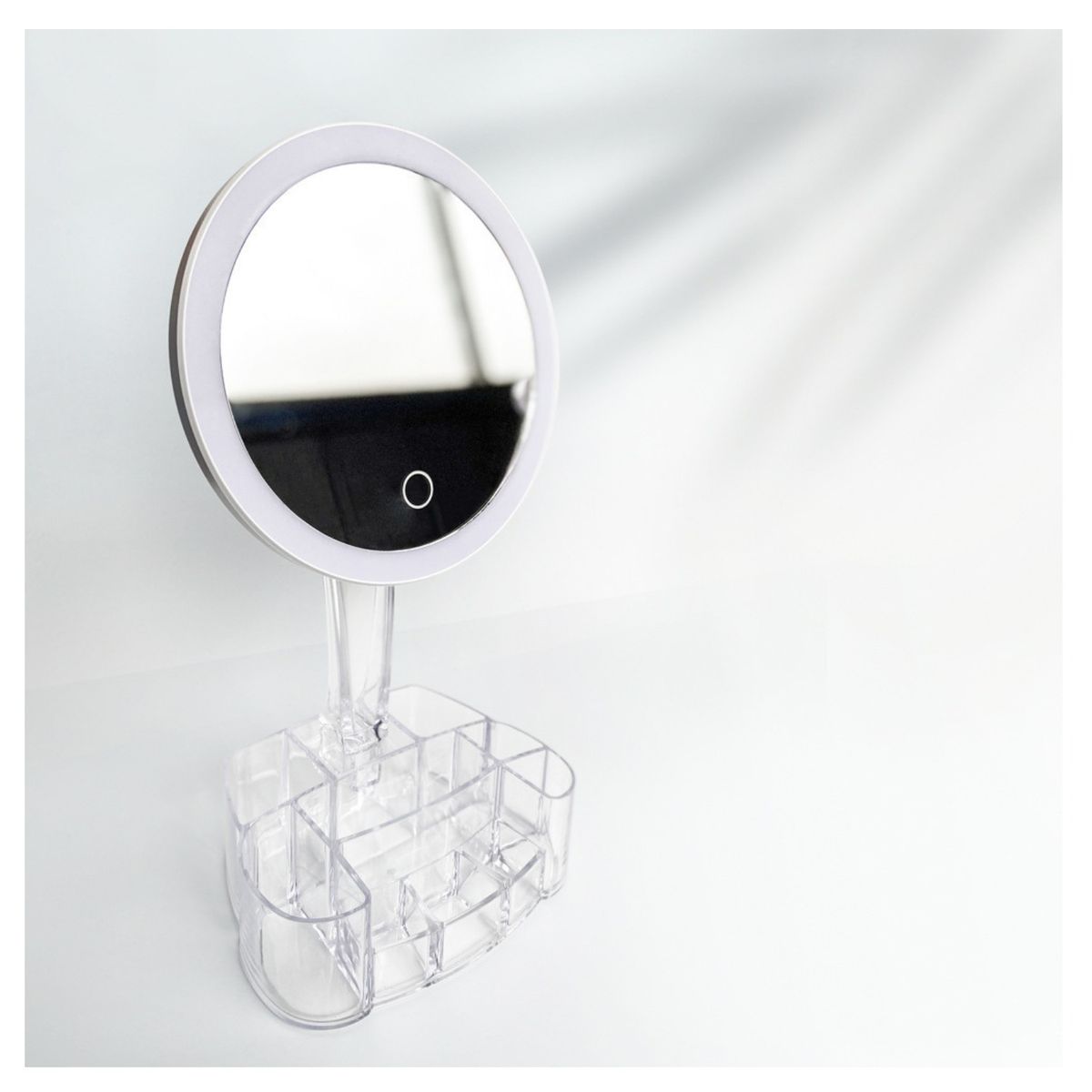 GENERICO - Espejo Maquillaje Led + Organizador De Cosméticos Integrado