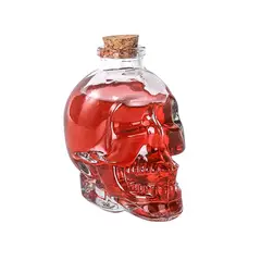 GENERICO - Set 6 Frasco De Vidrio Calavera Tapa Corcho 700 ml