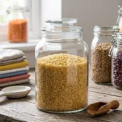 GENERICO - Set 6 Frasco De Vidrio Con Tapa Vidrio 12x12x20cm