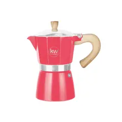 KITCHENWARE - CAFETERA ITALIA ALUMUNIO 6 TAZAS 300ML SALMON