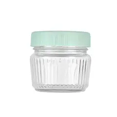 GENERICO - Set 6 Frasco De Vidrio Acanalado Con Tapa Plastico 150 ml