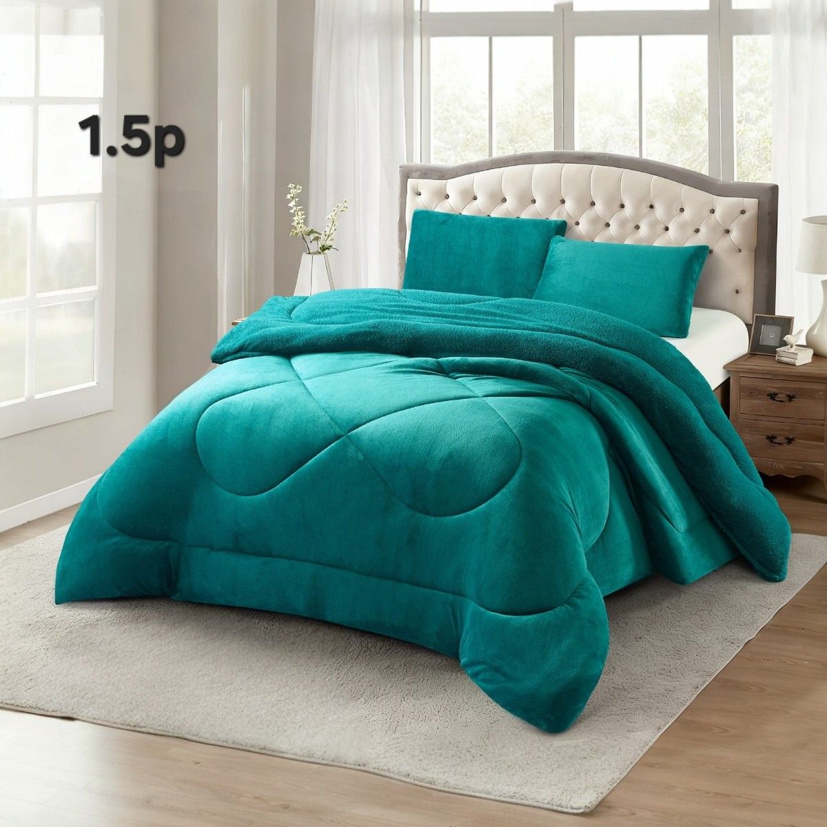 GENERICO - Cobertor Plush Con Chiporro  De Invierno 1.5 Plazas Diseño Unicolor