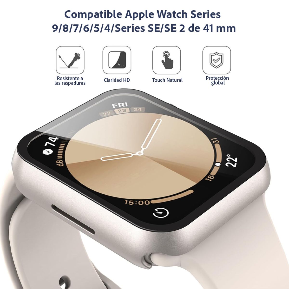 GENERICO - Protector Carcasa Con Vidrio Apple Watch 4 5 6 7 De 41mm