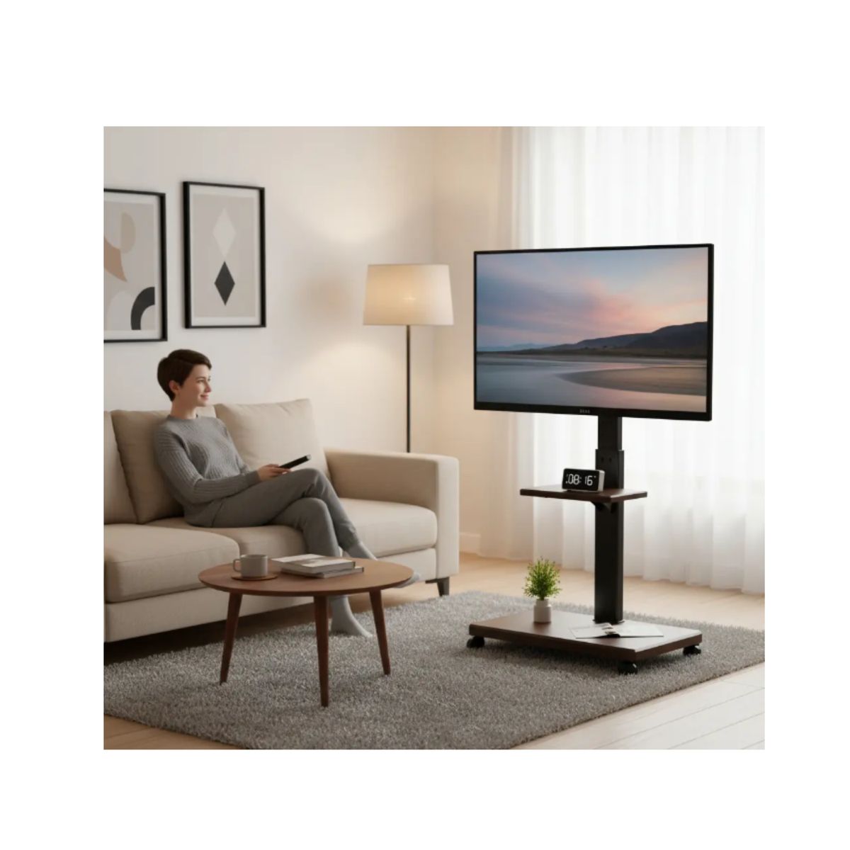 GENERICO - Soporte TV 32 a 70 Pulgadas 45Kg Soporte Pedestal Stand Premium Portátil Con Ruedas