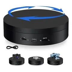 GENERICO - Base Giratoria Eléctrica Exhibidore 3 Velocidades 3kg Negro