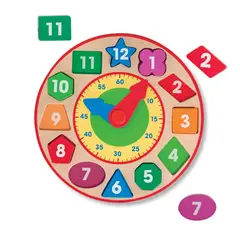 MELISSA & DOUG - RELOJ CON FIGURAS DE ENCAJE DE MADERA MELISSA AND DOUG