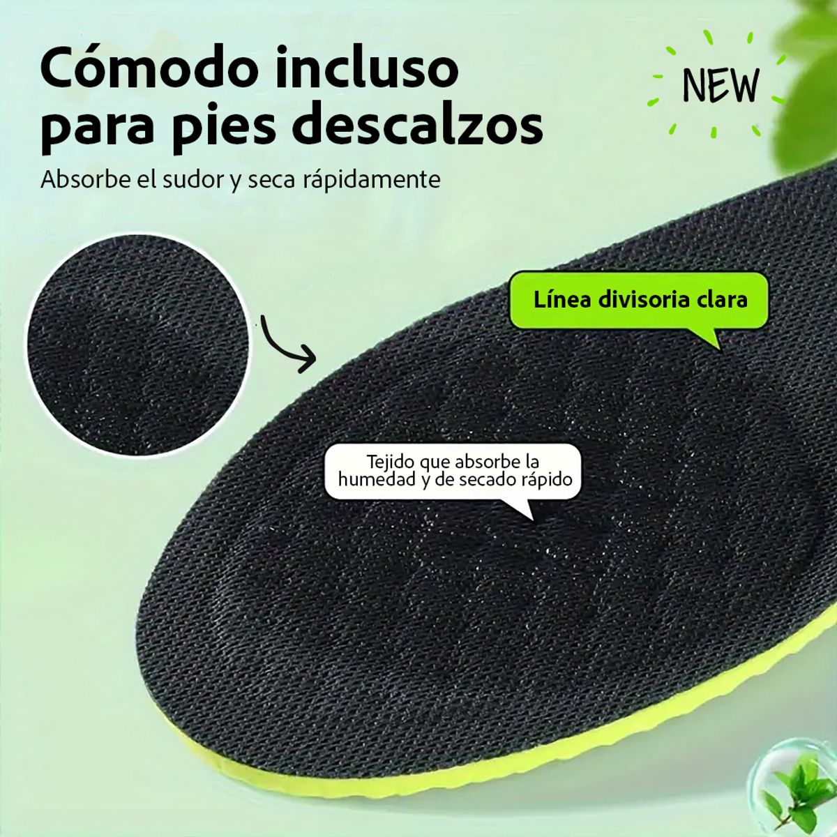 GENERICO - Memory Foam Deportivo Amortiguación y Ventilación Panal 38-40