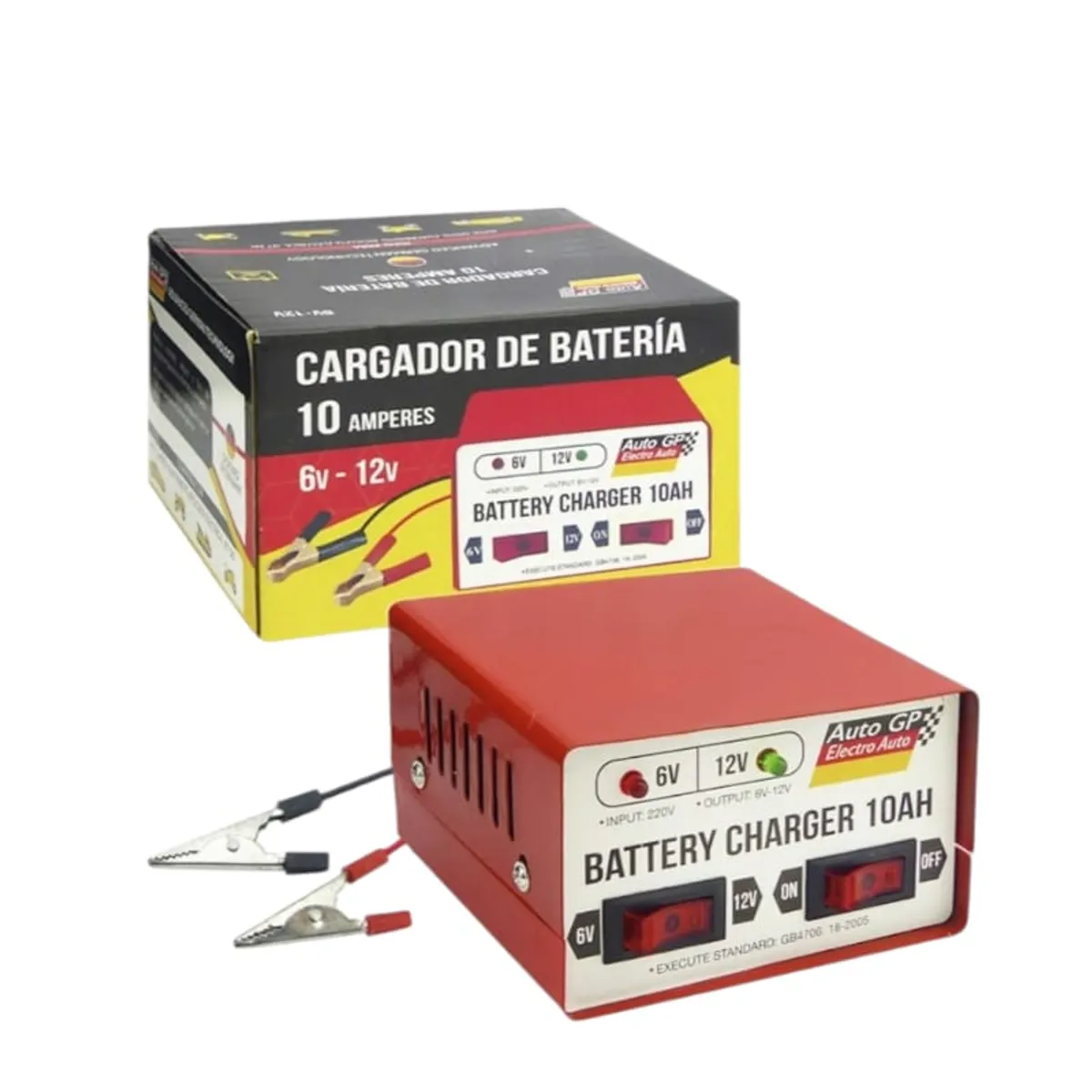GENERICO - CARGADOR DE BATERIA 10 AMP AUTOGP 6-12 VOLT