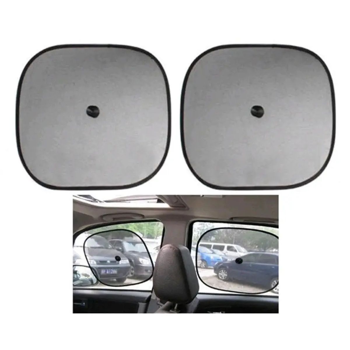 GENERICO - Set 2 Sombrillas Ventana Lateral Negro S 44x36cm