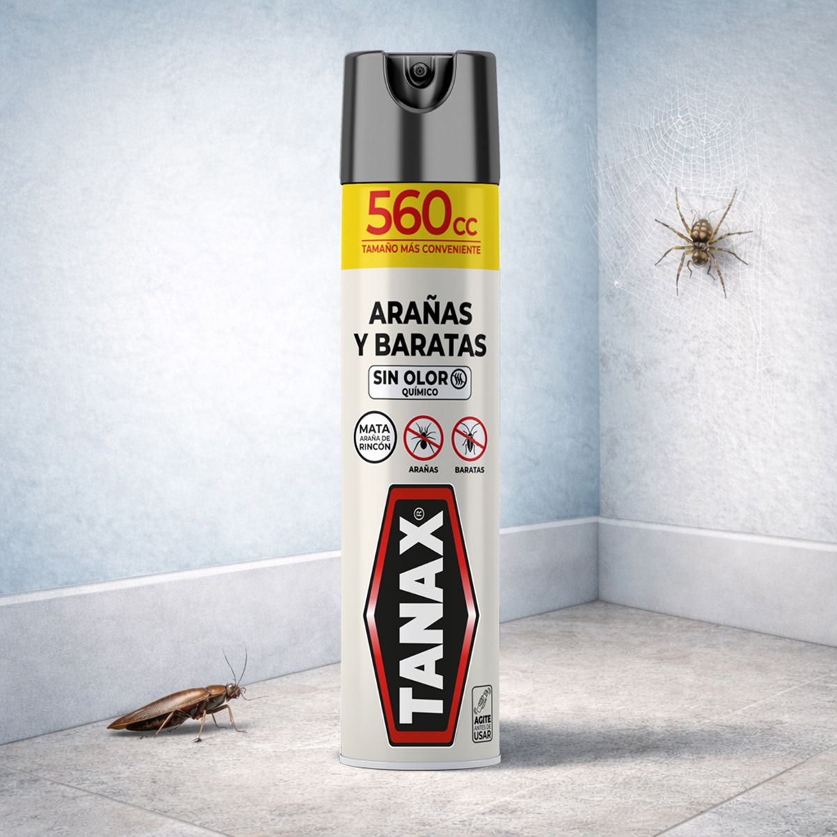 TANAX - INSECTICIDA ARAÑAS Y BARATAS SIN OLOR 560CC TANAX AEROSOL