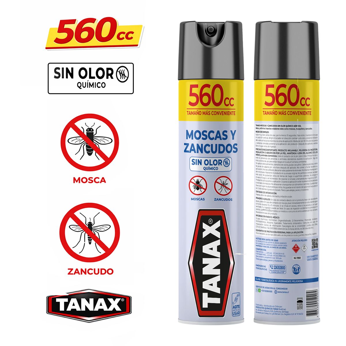 TANAX - TANAX INSECTICIDA AER MOSCAS Y ZANCUDOS SIN OLOR 560CC UN