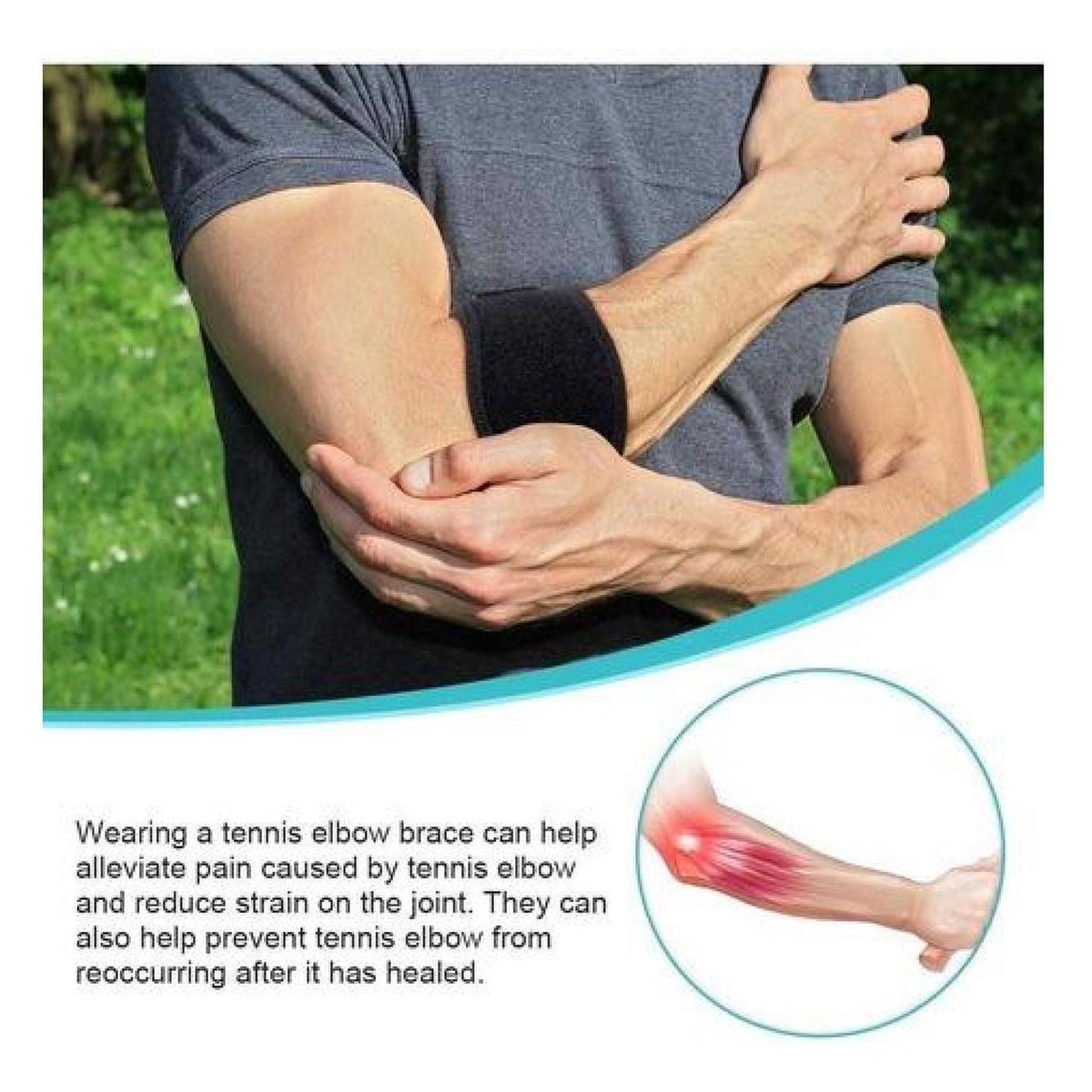 GENERICO - Soporte Codo Epicondilitis Tendinitis Deportivo Dolor Codera Negro