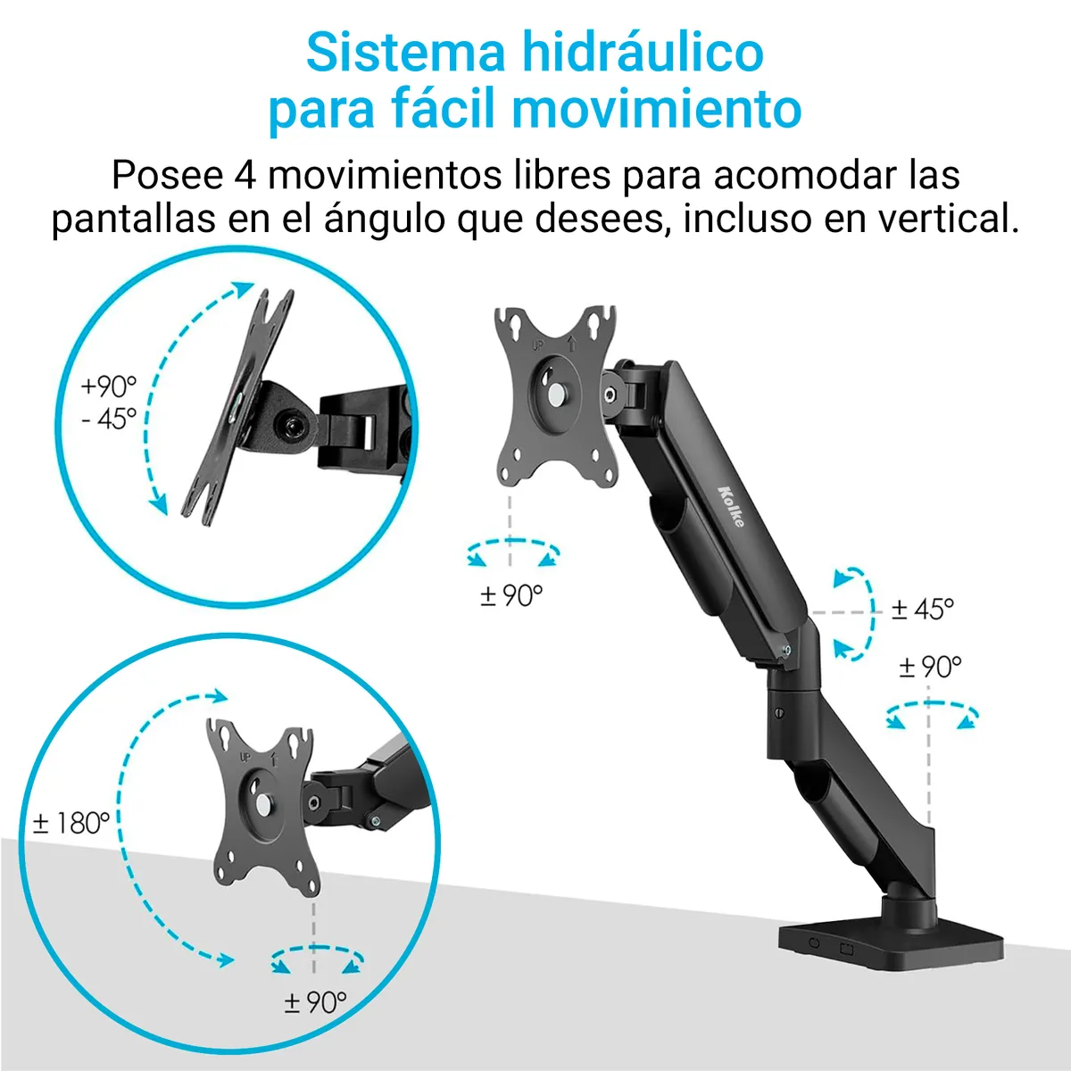 KOLKE - Soporte Articulado Kolke Para Monitor  Sistema De Gas