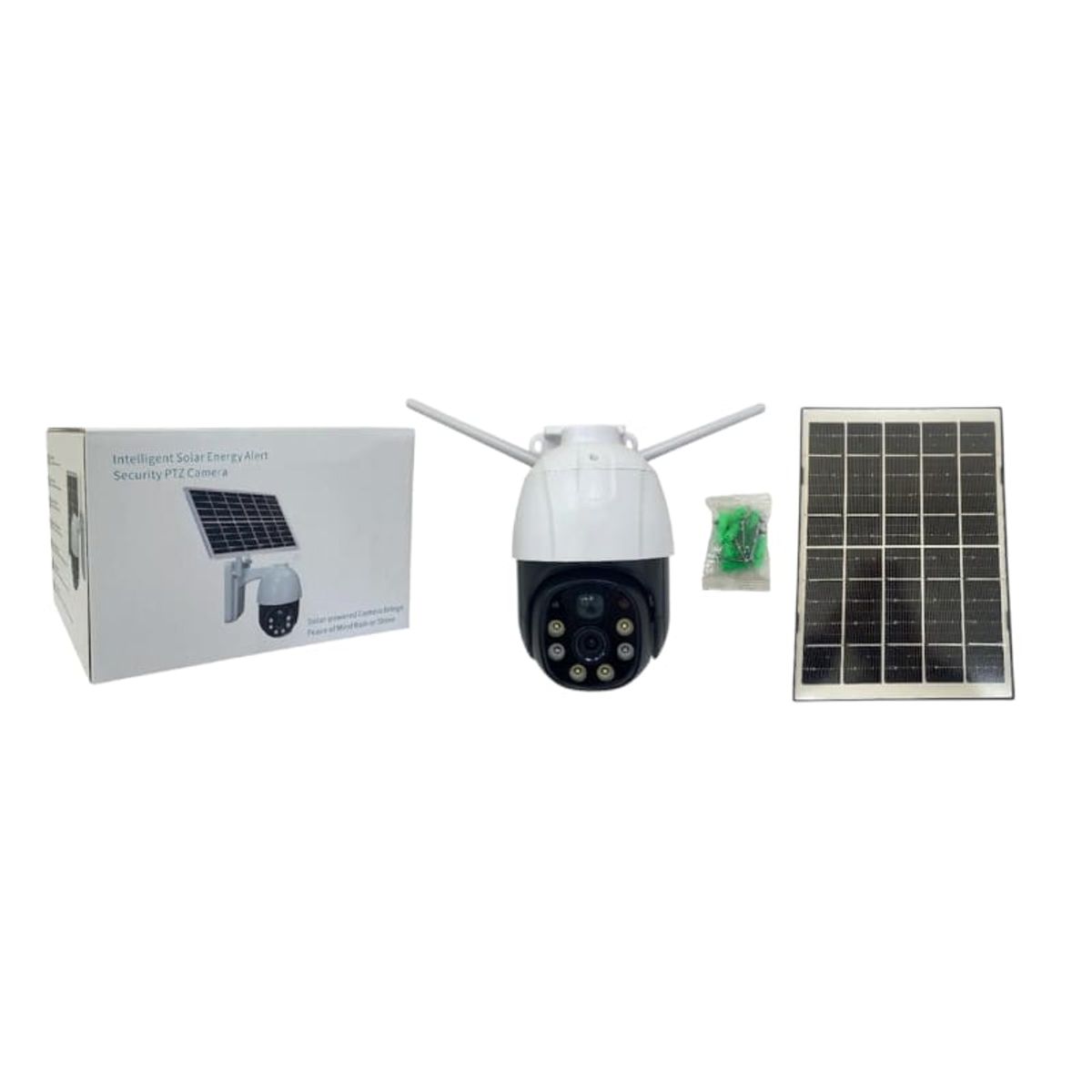 GENERICO - CAMARA DE VIGILANCIA IP EXTERIOR 6 LED SOLAR WIFI APP V380 RESOLUCION 3MP