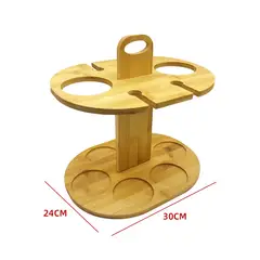 GENERICO - Porta Botellas Copas Bambu Organizador Vino Estante Bar Mesa
