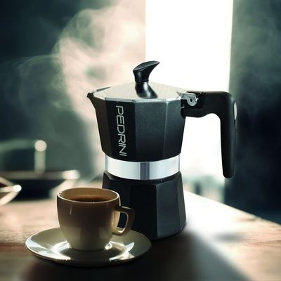 Stern Cafetera Moka De Aluminio Negra 3 Tazas (170 Ml)