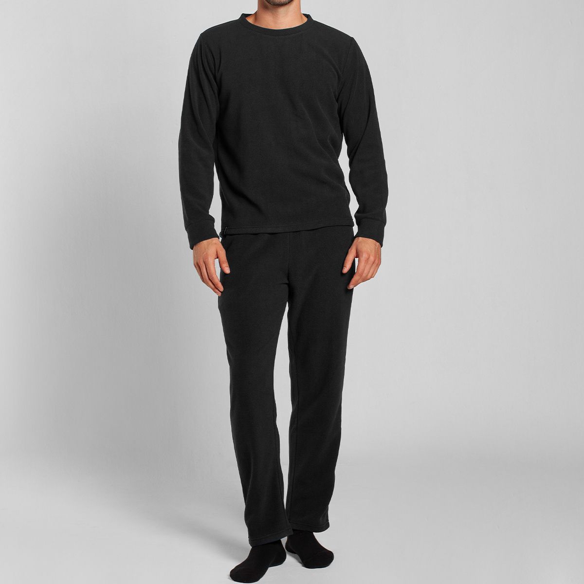 MONARCH - Pijama Polar Manga Larga Pantalón Liso Hombre Monarch