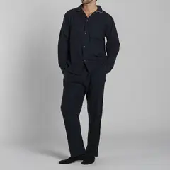 MONARCH - Pijama Franela Manga Larga Pantalón Liso Hombre