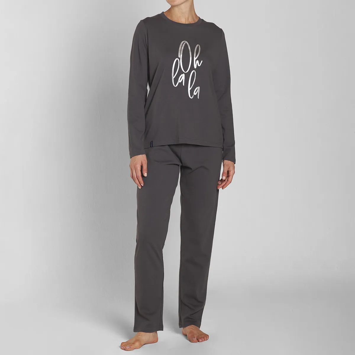 MONARCH - Pijama Algodón Estampado Pantalón Liso Mujer Monarch