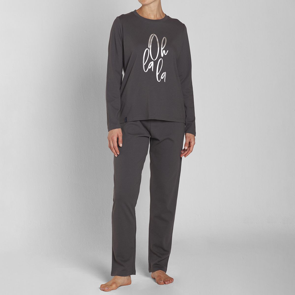 MONARCH - Pijama Algodón Estampado Pantalón Liso Mujer Monarch
