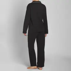 MONARCH - Pijama Algodón Abotonado Pantalón Liso Mujer