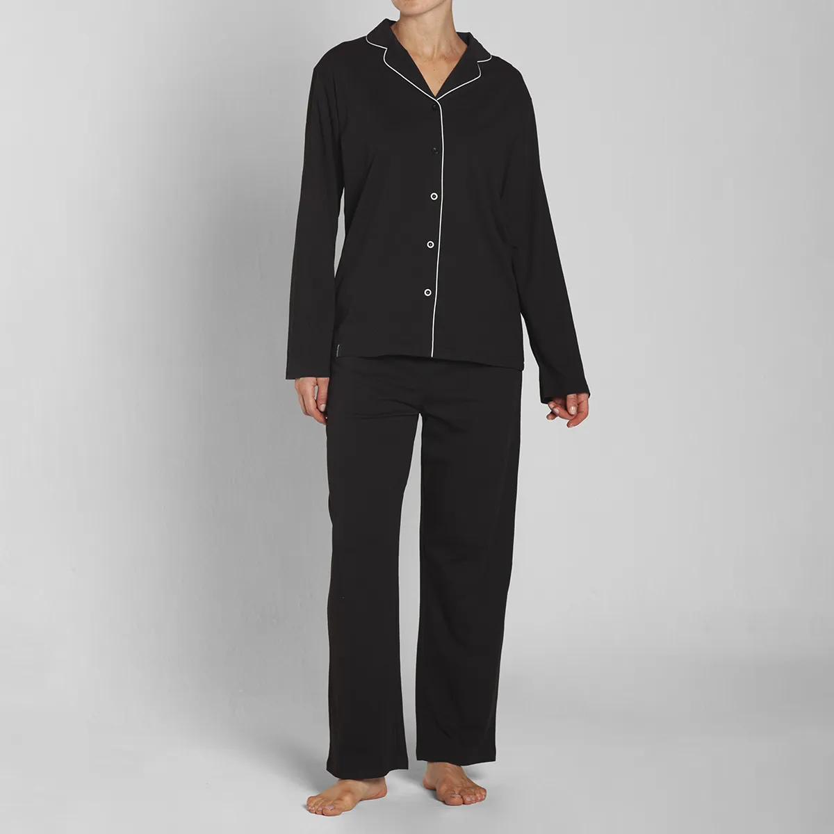 MONARCH - Pijama Algodón Abotonado Pantalón Liso Mujer Monarch