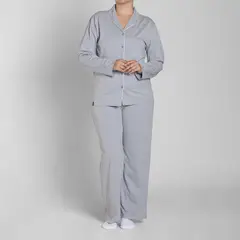 MONARCH - Pijama Algodón Abotonado Pantalón Liso Mujer