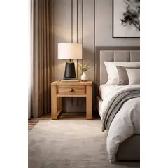 GENERICO - Velador de Madera Natural Mañio Diseño Moderno
