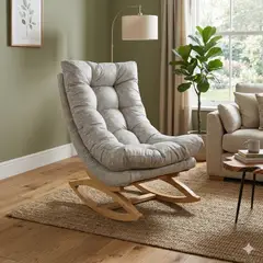 GENERICO - SILLA MECEDORA COQUETTE BEIGE FELPA