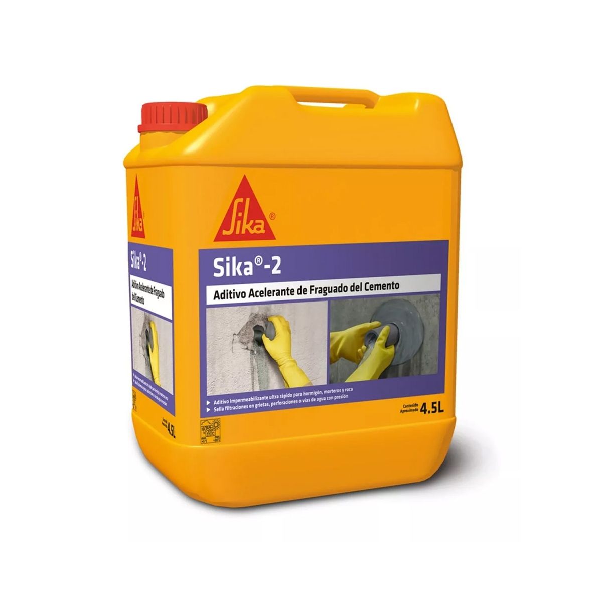 SIKA - Sika 2 Aditivo Acelerante De Fraguado Mortero Estuco 4,5 Lt