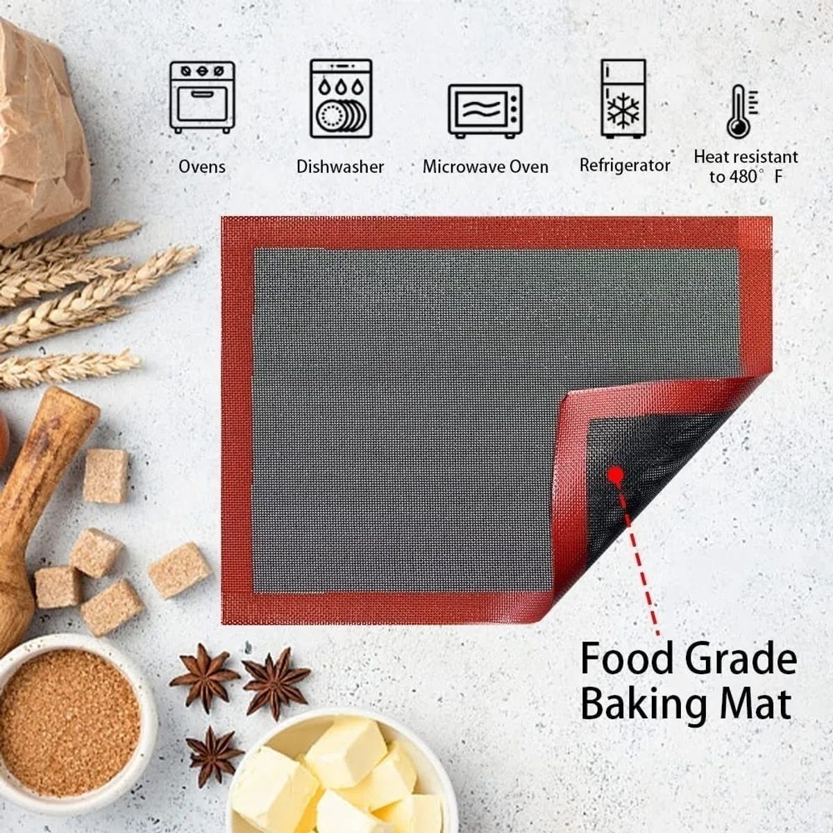 GENERICO - Lamina Silicona Microperforada Para Horno 30cm X 40cm