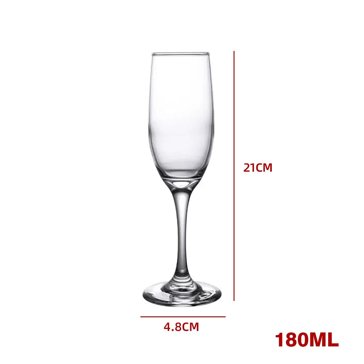 GENERICO - Set 6 Copas Champana Espumante Elegante Cristalina Para Brindis 180 Ml