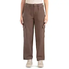 PANAMA JACK - Pantalón Mujer Cargo Vestir Casual Marrón