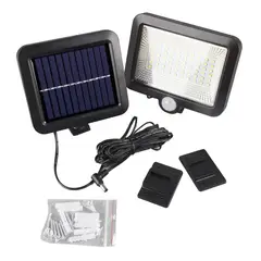 GENERICO - Lámpara Led Solar con Sensor de Movimiento 100 Cob Estructura Negro